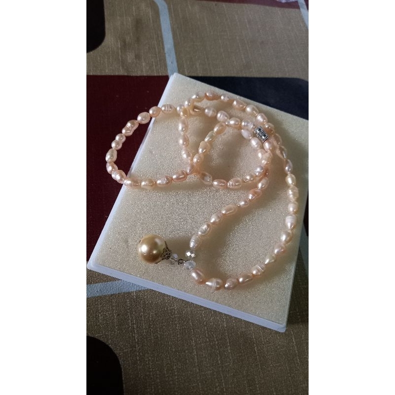kalung mutiara natural liontin mutiara shell