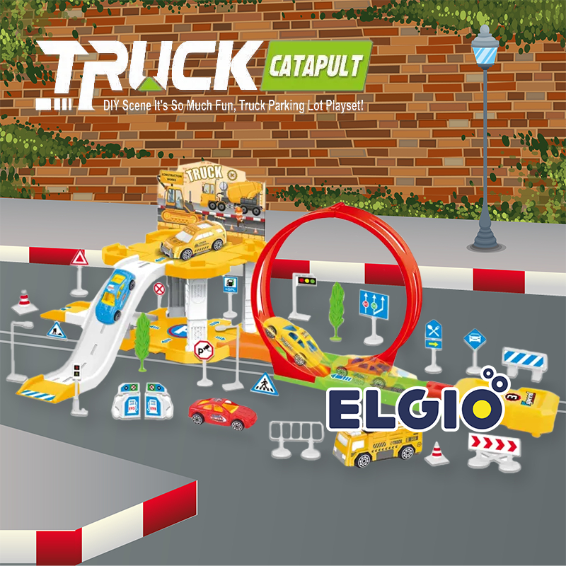 RB22 Mainan Trek Mobil Track Catapult Parking Lot Car