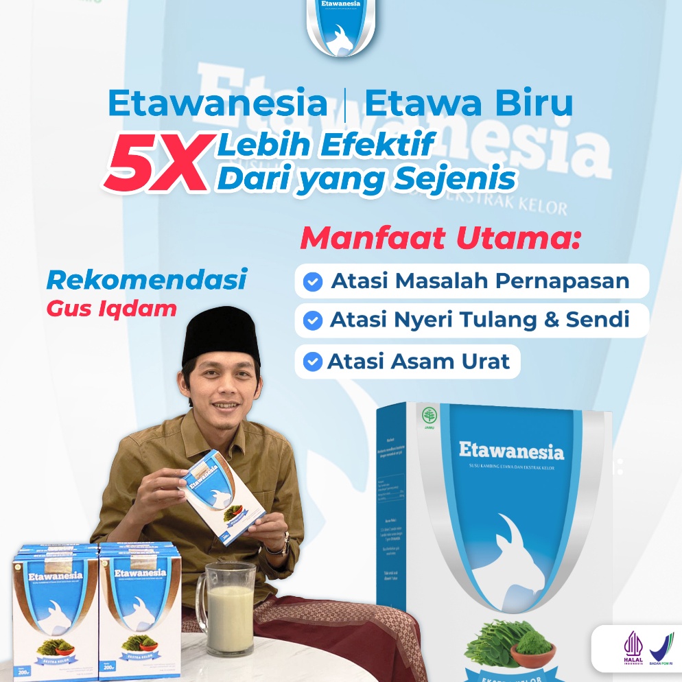 

Kode KNQ681 ETAWANESIA ETAWA BIRU Susu Kambing Etawa Platinum + Ekstrak Moringa Folium Daun Kelor + Krimer Bubuk 200gr