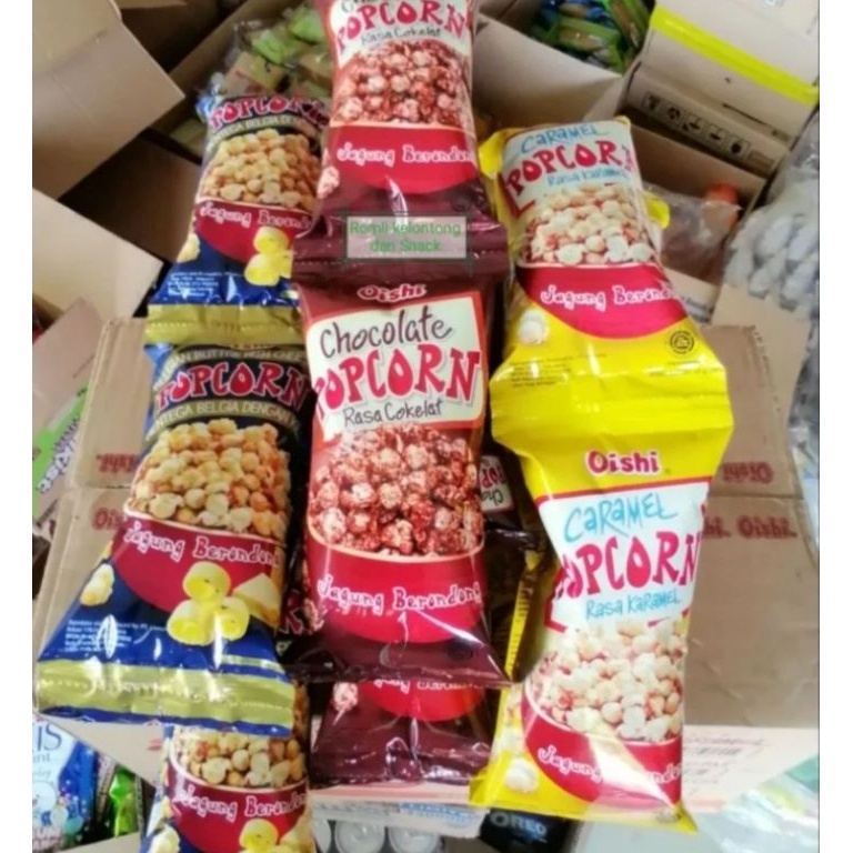 

J93399 Popcorn Mentega Belgia / Caramel / Cokelat Oishi 1 Renceng Isi 10 pcs 20gr 4079