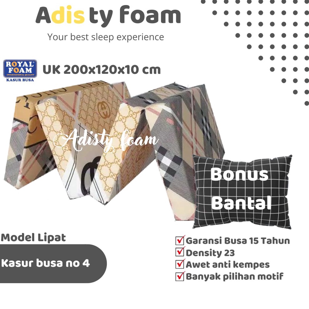 KODE QG284 kasur lipat empat busa royal foam LG D23 uk 200x120x10 cm Original