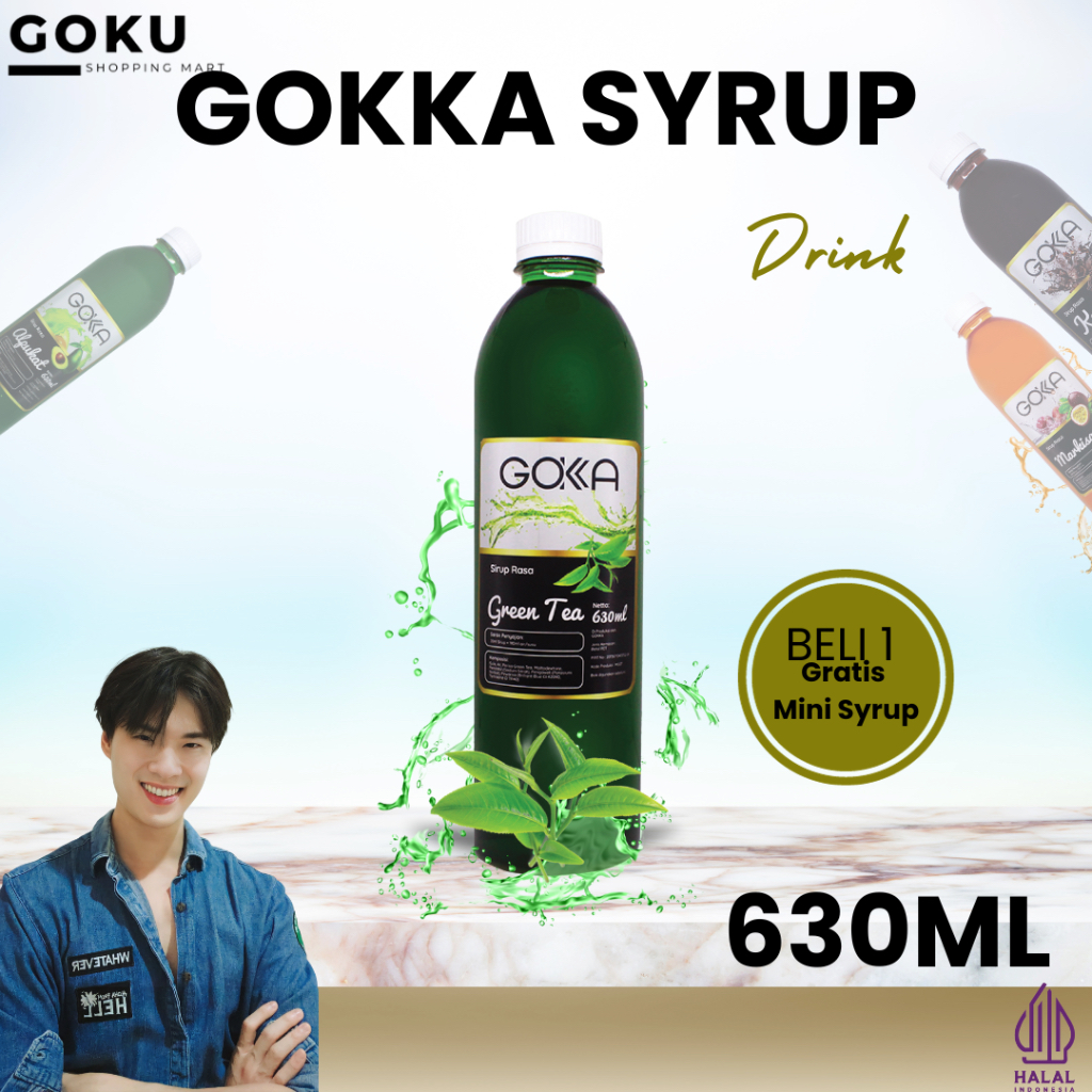 

Minuman Sirup 630ml Gokka Syrup Rasa Green Tea