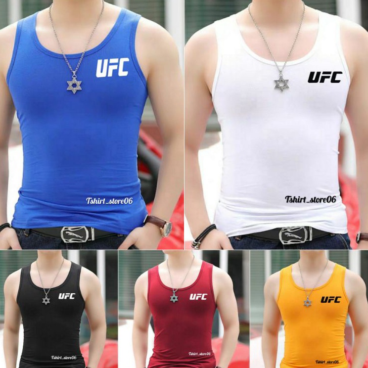 Cuci Gudang Singlet pria dewasa UFC singlet dewasa cotton combed