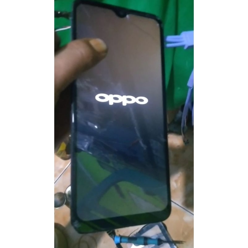 Lcd Tc retak tompel normal Hp Realme C2, Oppo A1k