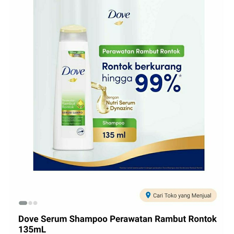 DOVE serum shampoo perawatan rambut rontok 135ml