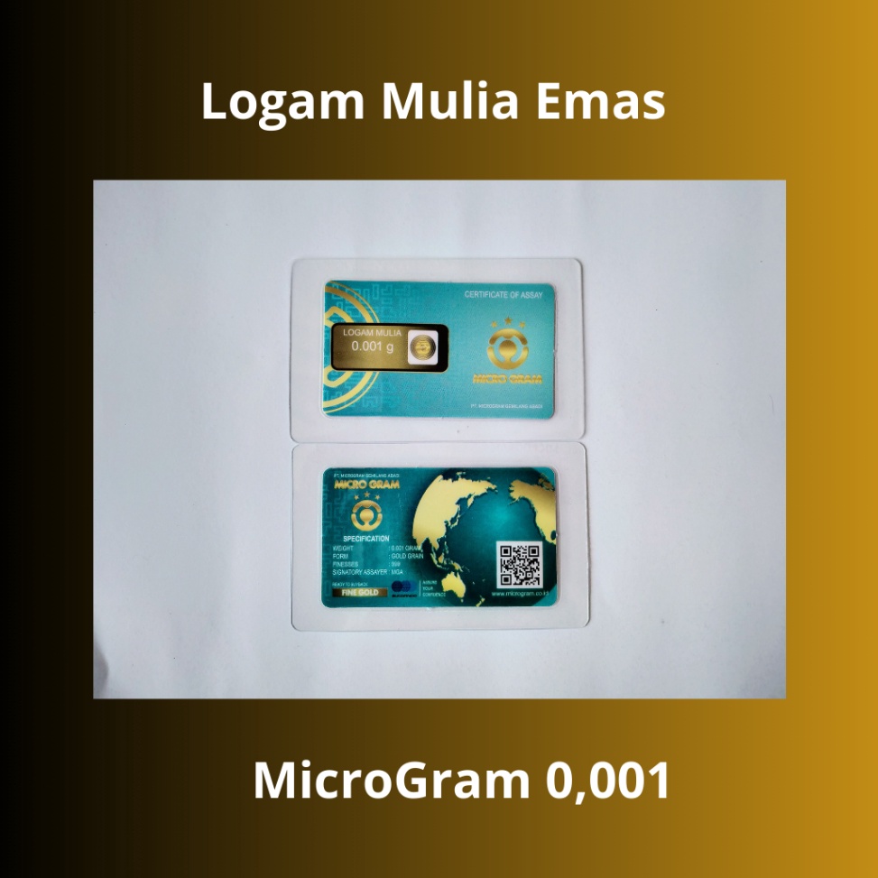 Rekomendasi Souvenir Logam Mulia Emas Mini 24 karat Microgram 0.001 Gram