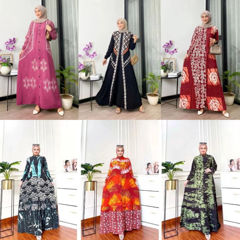 Terkini Grosir GAMIS RAYON PREMIUM| HOMEY DRESS CANDI MEKAR|GAMIS TWILL ORI|GAMIS BUSUI Twill Rayon 