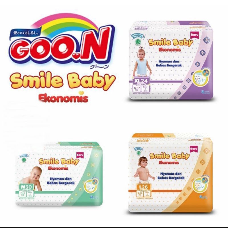 DISKON BRANDS FESTIVAL GOON SMILE BABY EKONOMIS M30 , L26 , XL24 POPOK BAYI PAKET HEMAT 