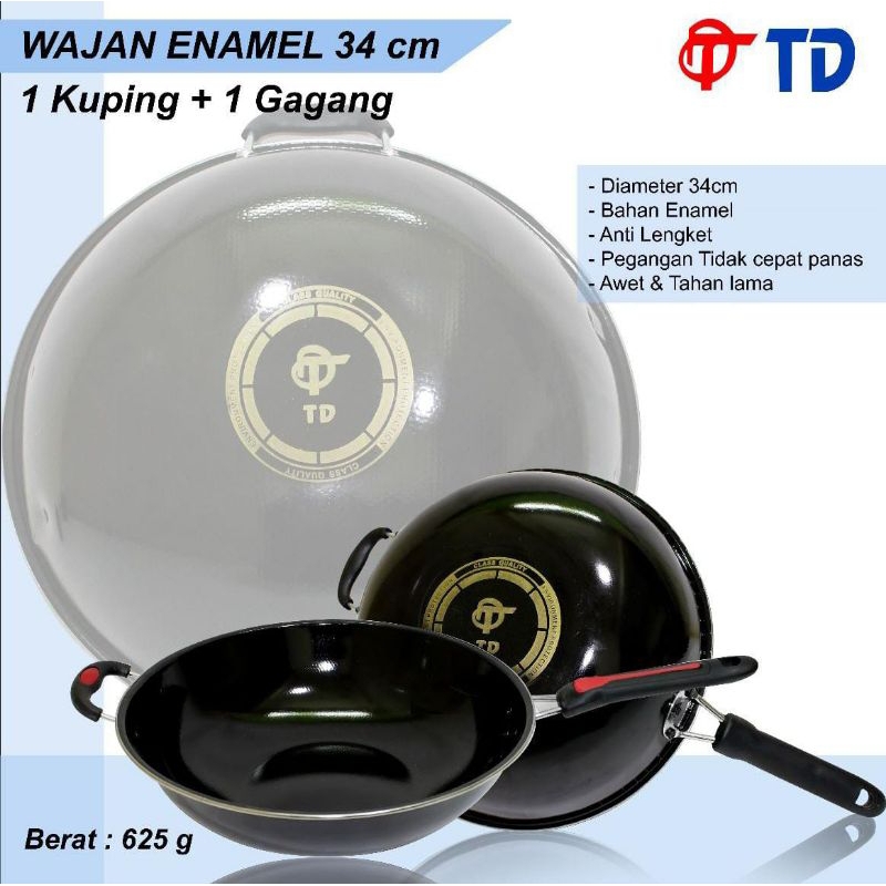 WAJAN ENAMEL GAGANG TD / WAJAN ANTI LENGKET