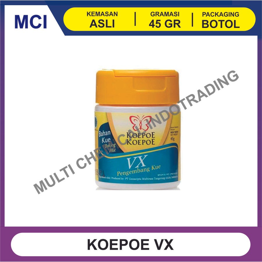 

VX KOEPOE KOEPOE PENGEMBANG KUE - KUPU KUPU VX 45 GR - 1 LUSIN 12 PCS