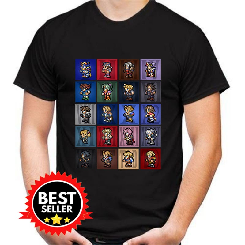 T-Shirt Final Fantasy Main Characters Sprites Kaos