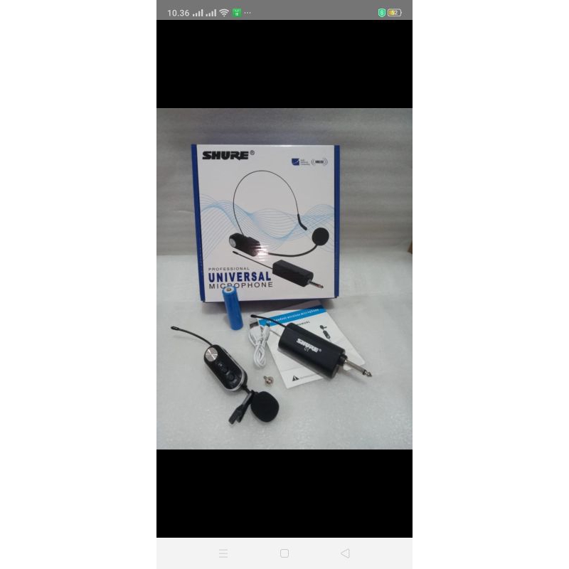 mic wireless shure clip on C1 -c1baterai charger