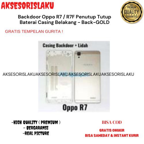 Backdoor Oppo R7 / R7F Penutup Tutup Baterai Casing Belakang - Back-GOLD