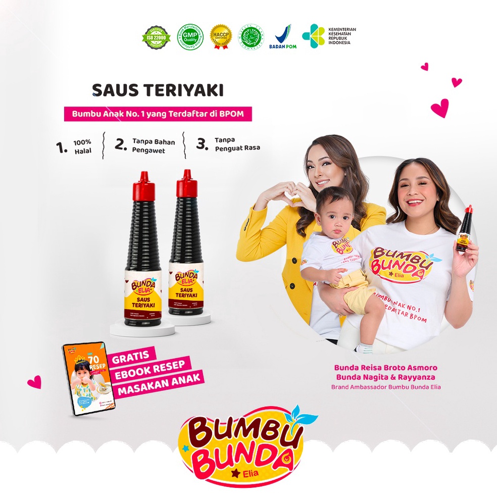 

EP88 Bumbu Bunda Elia Saus Teriyaki Non MSG Non Pengawet / Bumbu MPASI / Bumbu Anak Non MSG / Saos Teriyaki Non MSG Non Pengawet / Saus Teriyaki Halal 90