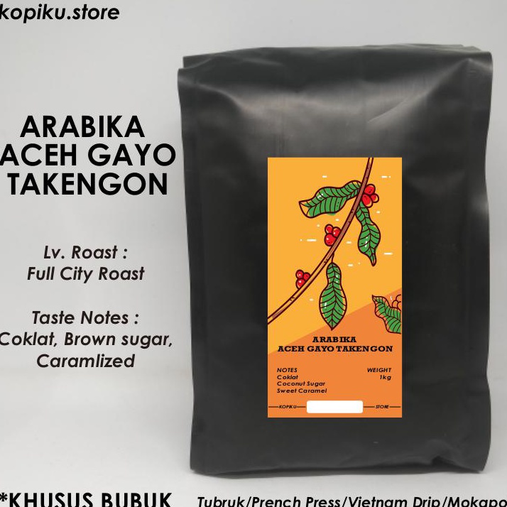 

[KODE PRODUK KAMVI8483] Kopi Bubuk Arabika Aceh Gayo Takengon 1kg