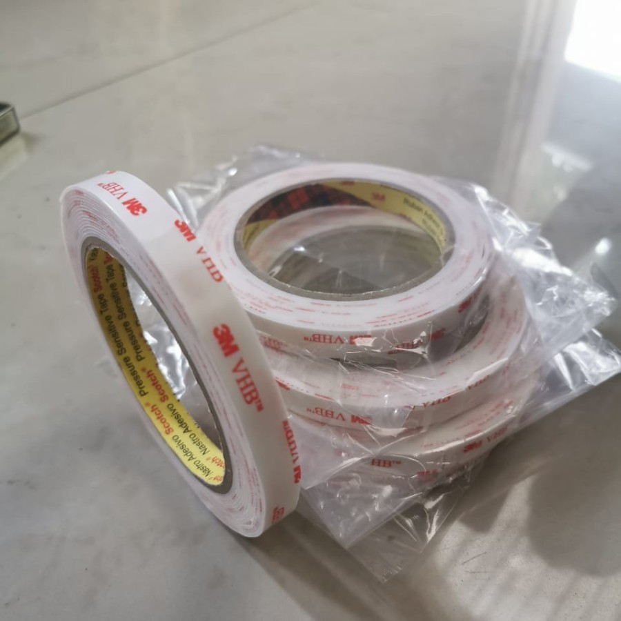 Double Tape 3 M VHB Putih-Dobel tip Super kuat Lengket 12mm