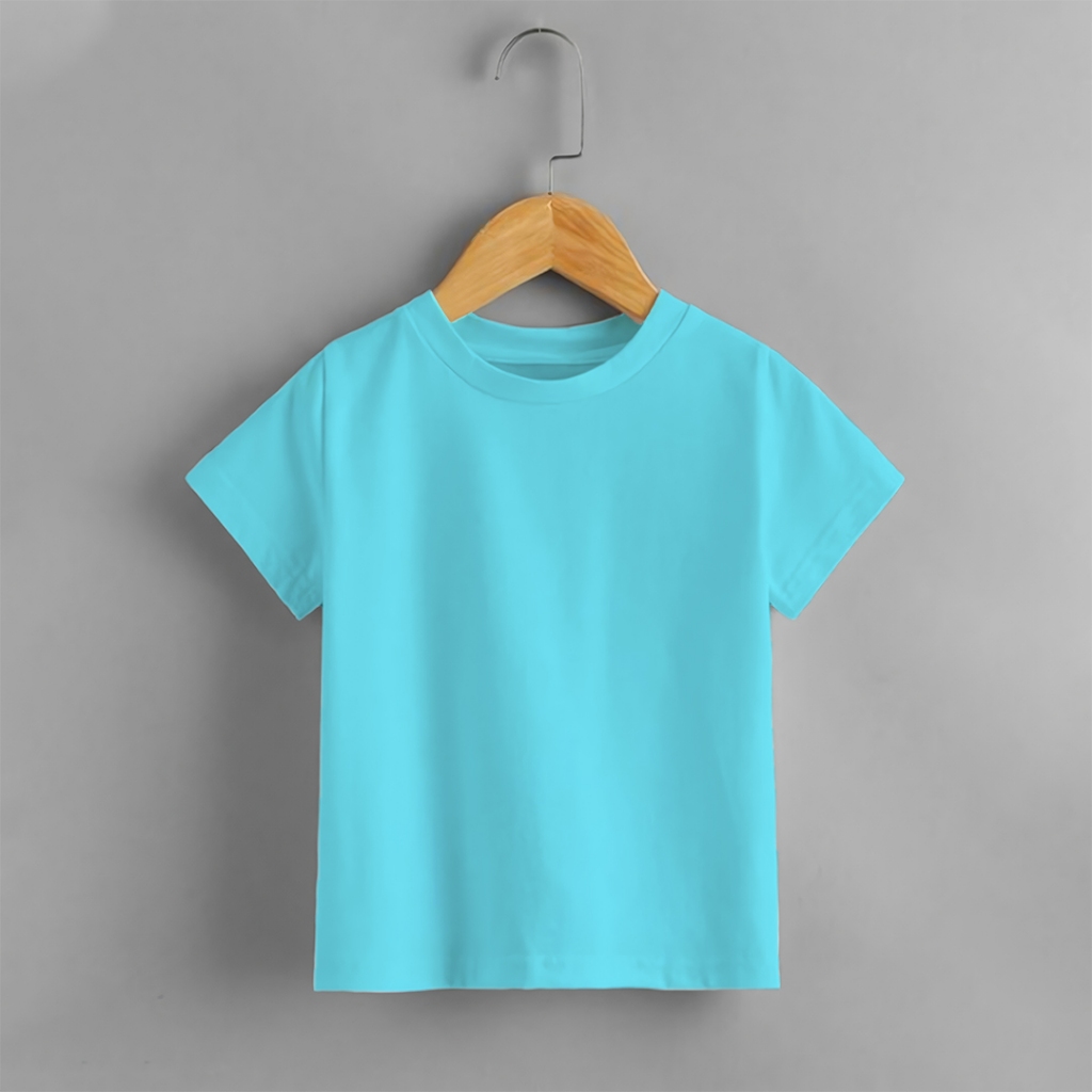 Baju Kaos Anak Usia 1 - 10 Tahun Warna Biru Laut / Kaos Atasan Anak Biru Laut Polos