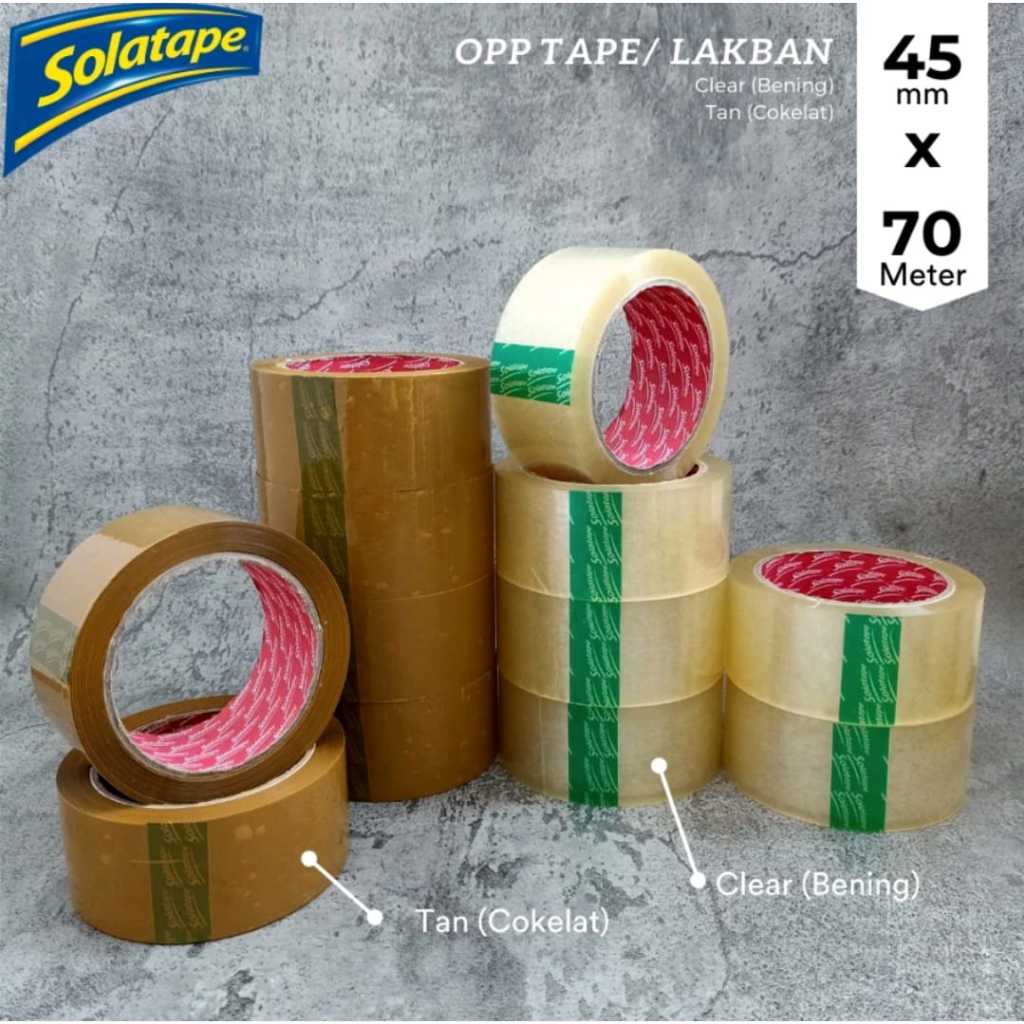 

( 1 SLOP ISI 6PCS) LAKBAN MURAH BENING COKLAT 80YARD 2 INCH | SOLATAPE