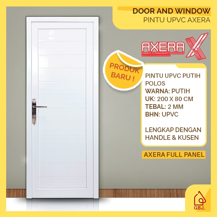 PINTU UPVC 200 X 80 AXERA + KUSEN + HANDLE PINTU / PINTU RUMAH KANTOR