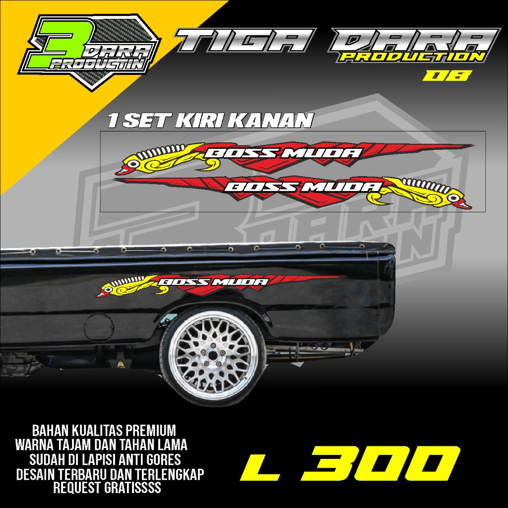 STIKER STRIPING BAK SAMPING L300 PICKUP STIKER BAK SAMPING L300 KODE 08