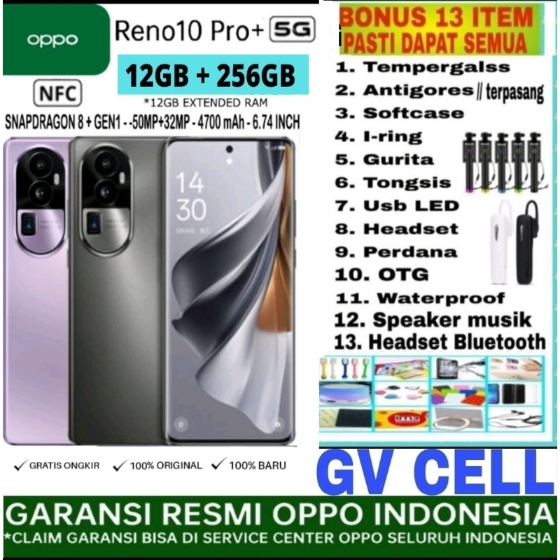 OPPO RENO 10 PRO 5G 12/256GB RAM 12GB ROM 256GB GARANSI RESMI OPPO