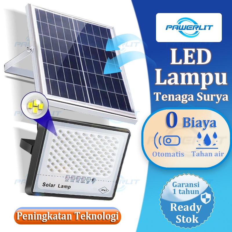 PAWERLIT LAMPU TENAGA SURYA LAMPU EMERGENCY LED TAHAN LAMA 12 JAM LAMPU SOLAR PANEL SURYA OTOMATIS