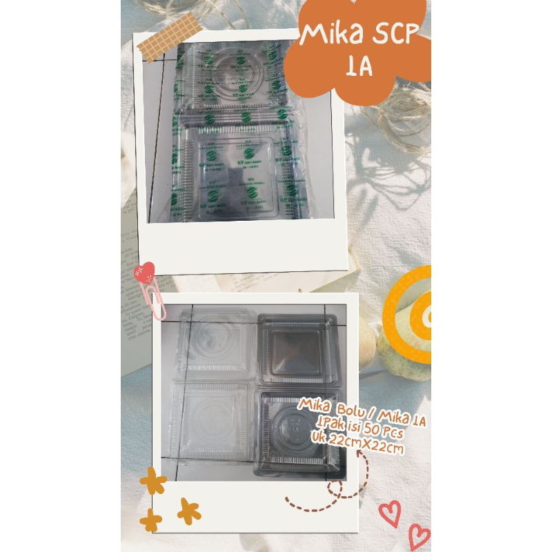 Mika SCP 1A / Plastik Mika Kue Jumbo / Mika Kotak Besar / Mika Bolu Besar 50pcs