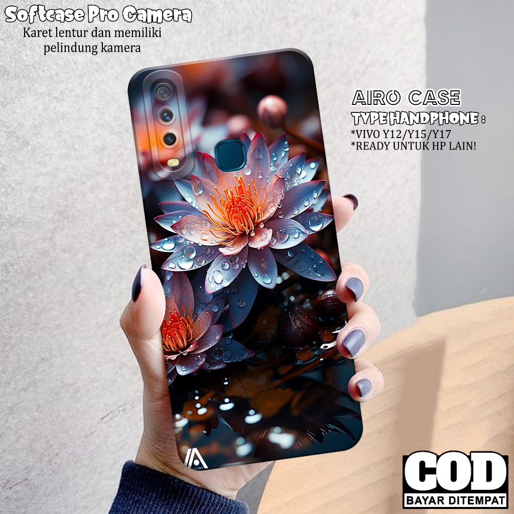 Casing Hp Vivo Y12 / Y15 / Y17 Terbaru - Fashion Case Bunga - Case Vivo Y12 / Y15 / Y17 - Soft Case 