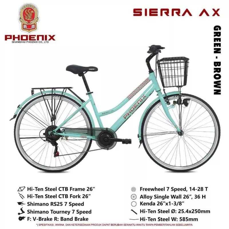 SEPEDA MINI / CTB WANITA 26" PHOENIX SIERA AX 7 SPEED