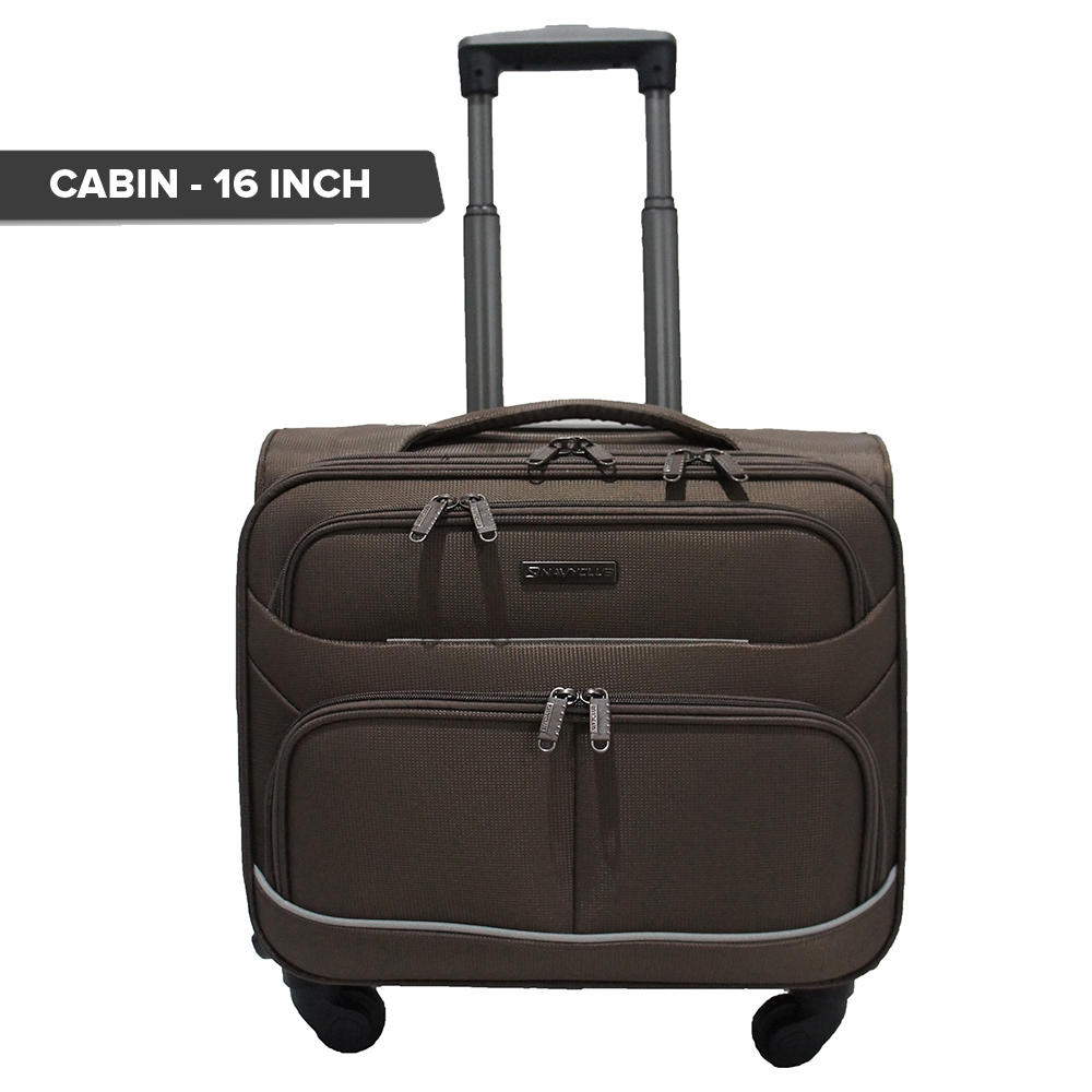 Navy Club Aldous Koper Kabin SoftCase - 4 Roda Putar TSA Lock With Laptop Case - Size 16 Inch