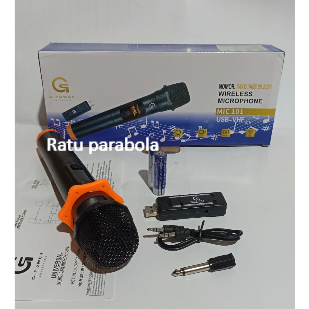 Microphone Wireless MIC G-POWER MIC 101-USB/VHF / mic wireless sony s1-1