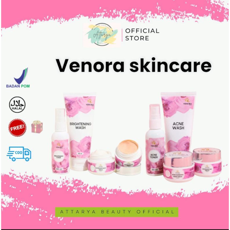 VENORA SKINCARE MENCERAHKAN MENGATASI JERAWAT & FLEK BANDEL FREE LOGAM MULIA