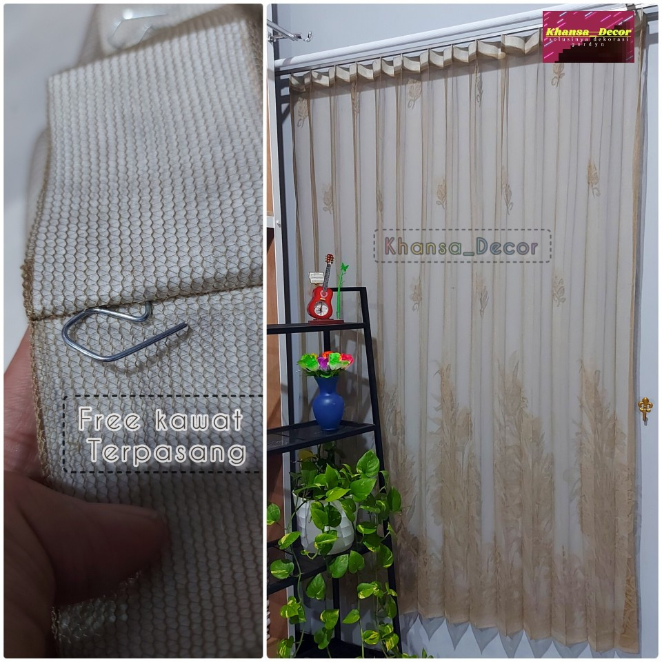 Gorden Vitrase Bunga Tulip Warna Coklat Milo tirai jendela minimalis