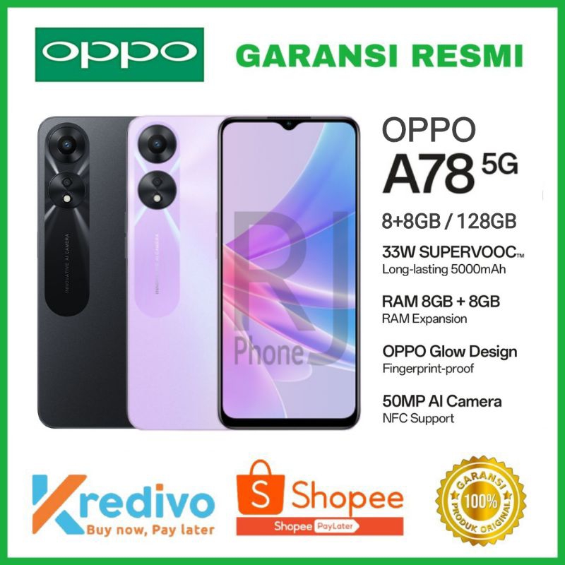 OPPO A78 5G & A79 5G (8+8GB/256GB)  GARANSI RESMI OPPO INDONESIA