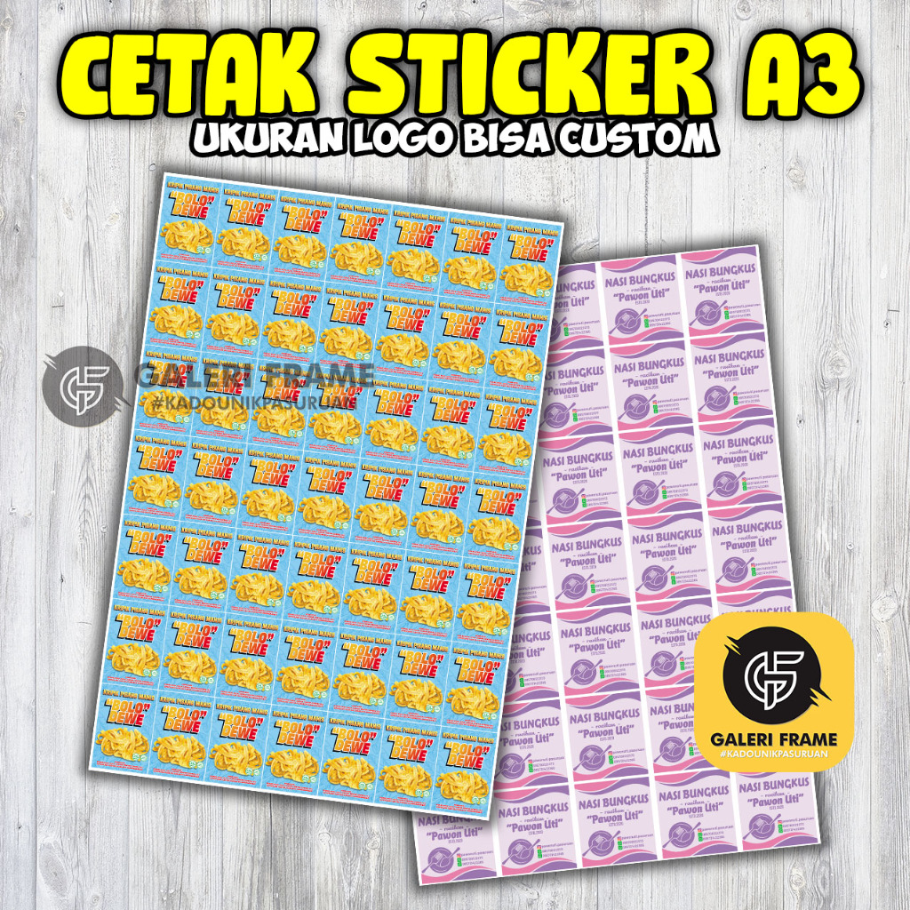 

CUSTOM CETAK STICKER DAN LABEL PRODUK UKURAN A3 - CETAK STIKER A3 - CUSTOM UKURAN STIKER DAN LABEL
