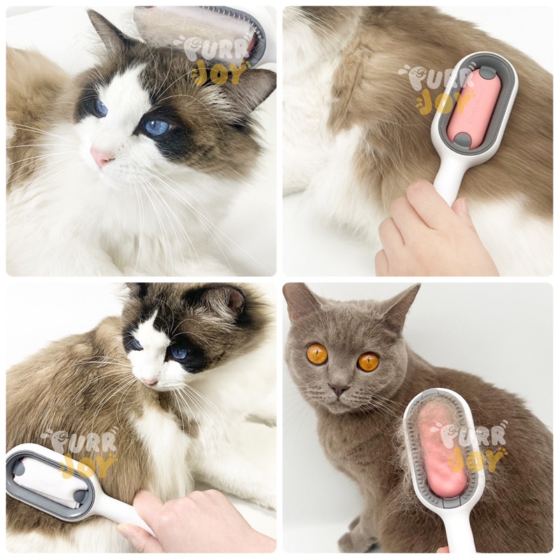 PURRJOY Sisir Spa Hewan Peliharaan Anjing Kucing / Sisir Penghilang Bulu Rontok Anjing Kucing / Sisir Anjing Kucing / Pet Brush