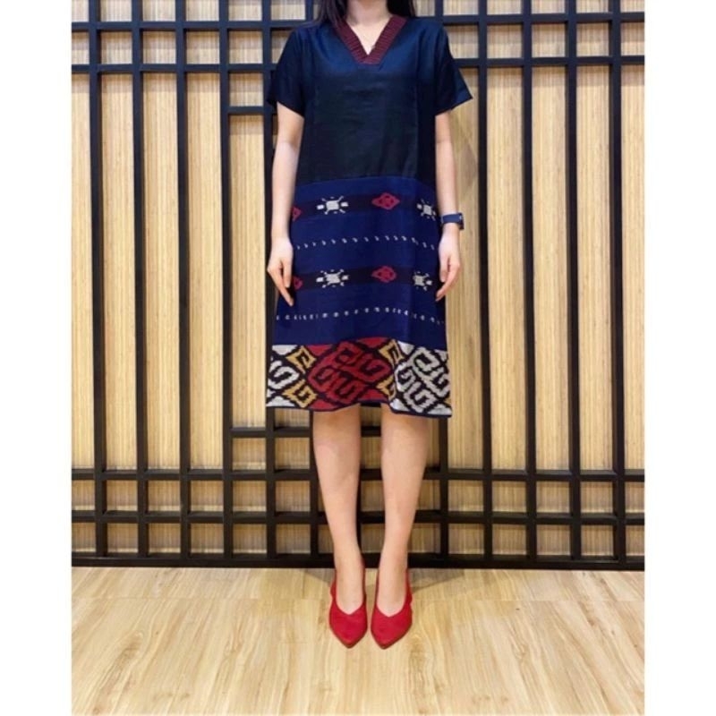 DRESS TENUN ROK SETELAN BAJU SAMBUNG