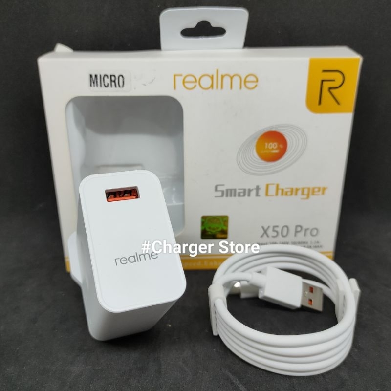 Charger Realme 10V - 6.5A Max SUPER VOOC Fast Charging Micro USB & Type C