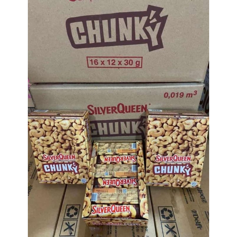 

coklat silverqueen chungky bar Mede isi 12pcs*30gr