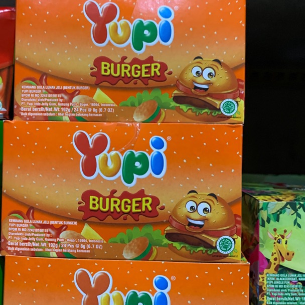 

COD Yupi burger MAXI KEMASAN BARU 1 box isi 12 pcs ←Dijual