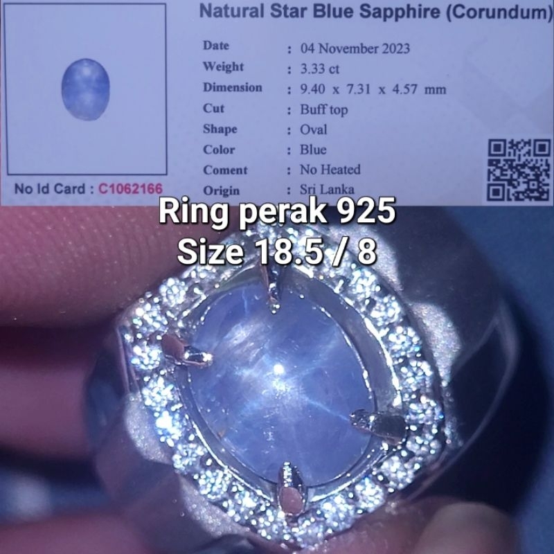 Natural star blue sapphire ceylon srilanka safir