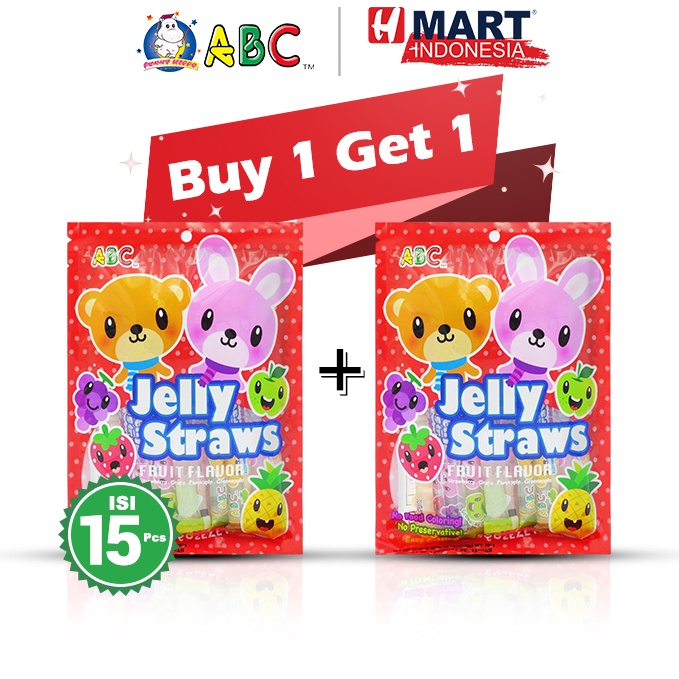 

StOck B4nyak ABC Jelly Straws Assorted - Jeli Buah-buahan 300g Isi 15pcs Only One