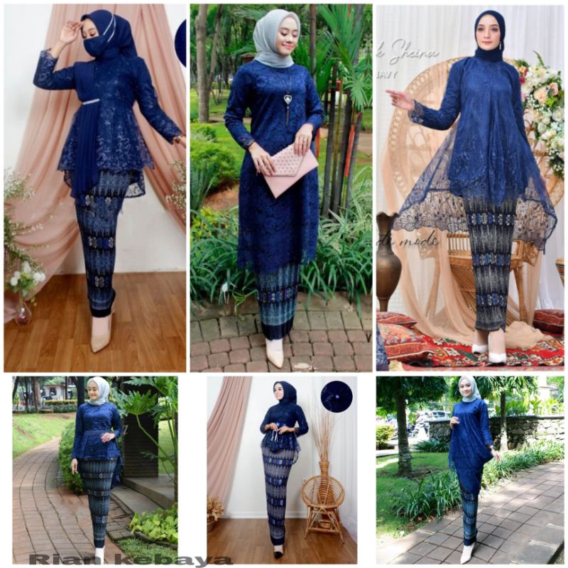 NEW COUPLE KEBAYA / COUPLE KEBAUA NAVY / SET KEBAYA MODERN / KEBAYA PESTA KONDANGAN, WISUDA