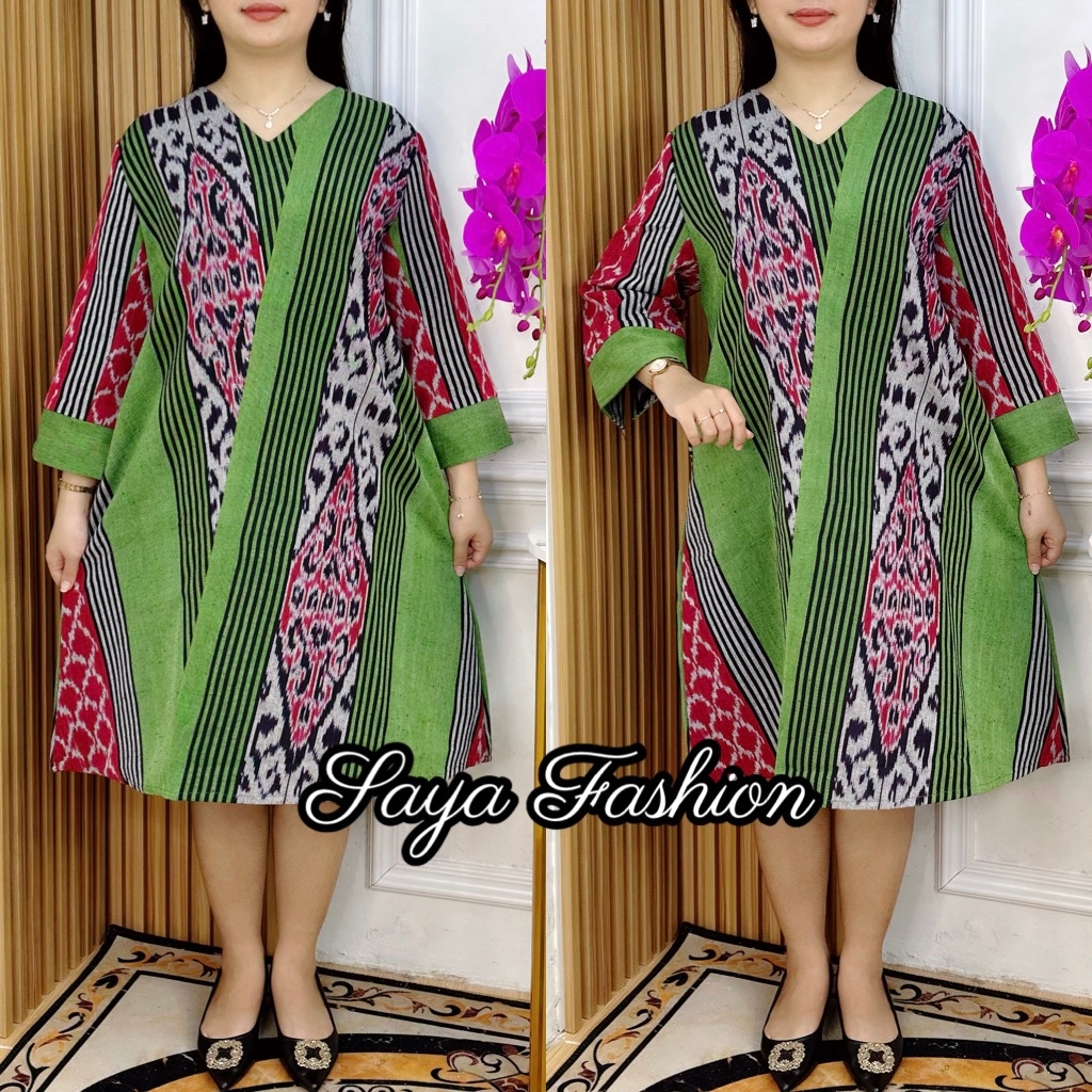 STH Dress Tenun Asli Jumbo Premium Etnik Allsize