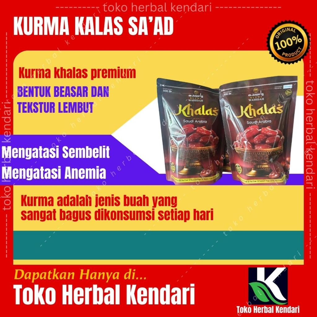 

kurma khalas saad 500 gram premium original 100%