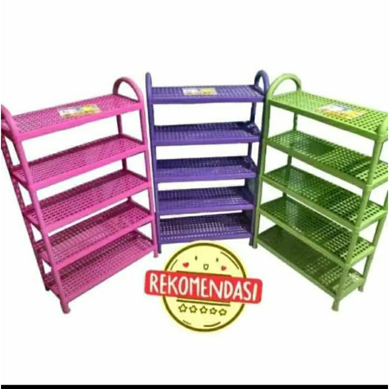( 5 susun ) Rak Plastik Tingkat Sepatu Sendal