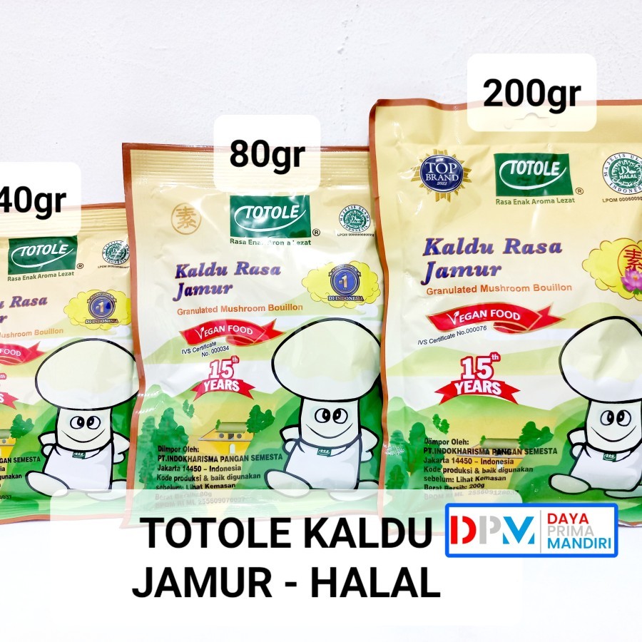 

Totole Kaldu Jamur Penyedap Rasa Halal MUI Non MSG 80 Gram