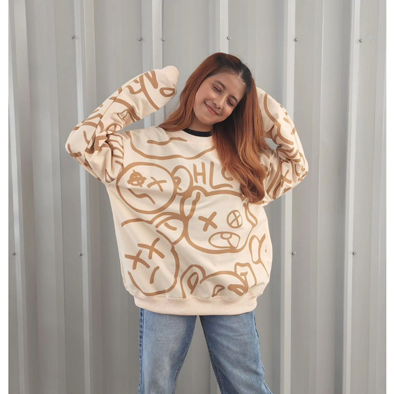 HLC BEAR SERIES BASIC SWEATER CREWNECK OVERSIZE