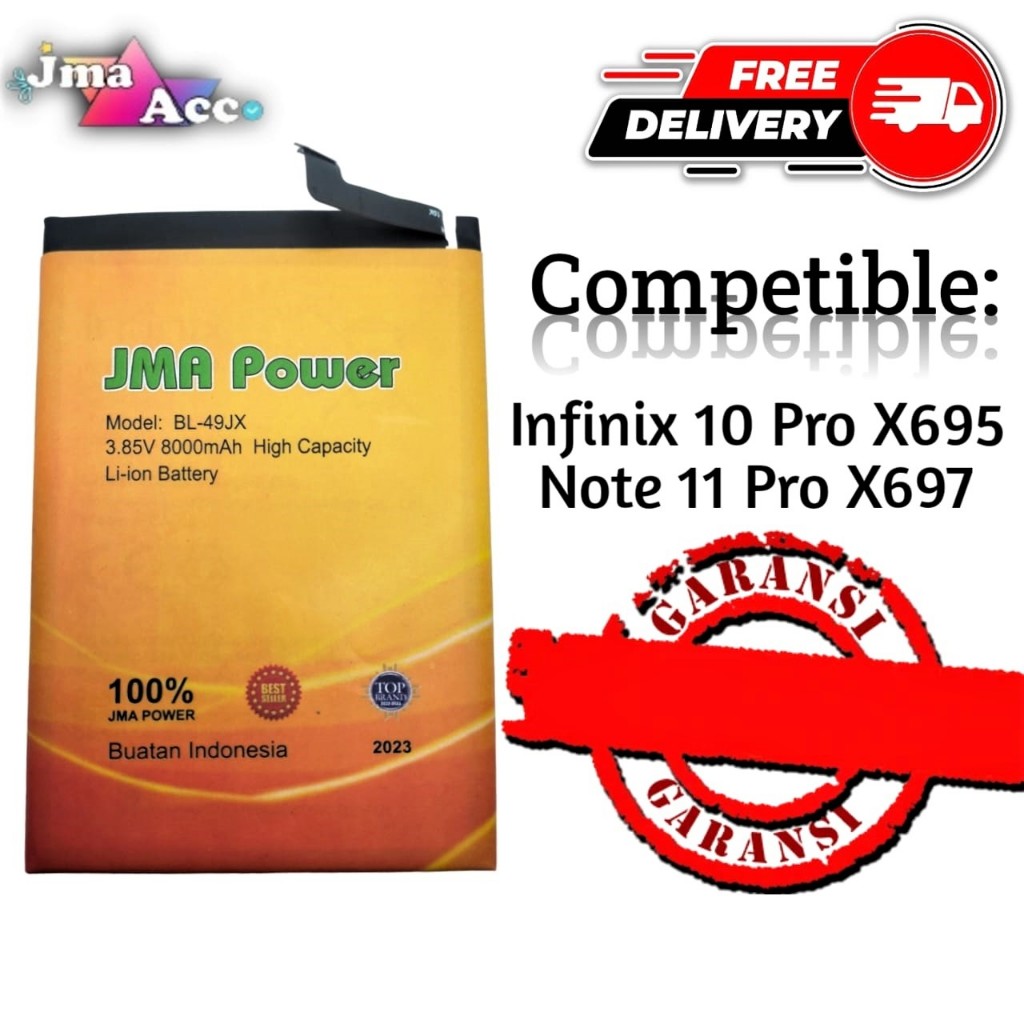 Baterai JMA Power Double Power Original For infinix 10Pro X695 Baterai handpone Infinix Baterai Hand