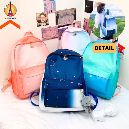 Tas Ransel Ombre Anti Air Backpack School Casual